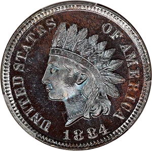 image for: 1884 1c PCGS/CAC Proof 66 BN