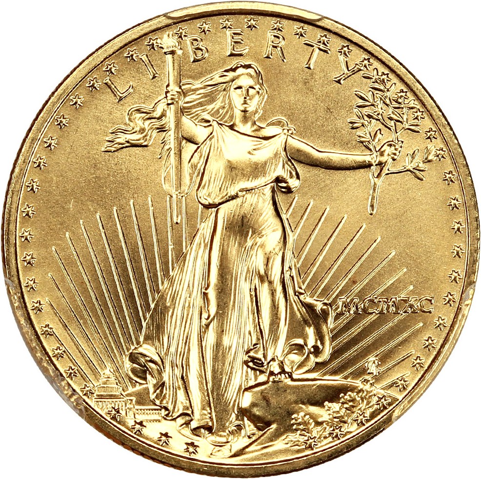 image for: 1990 Gold Eagle $25 PCGS MS69 (Reagan Legacy Series)