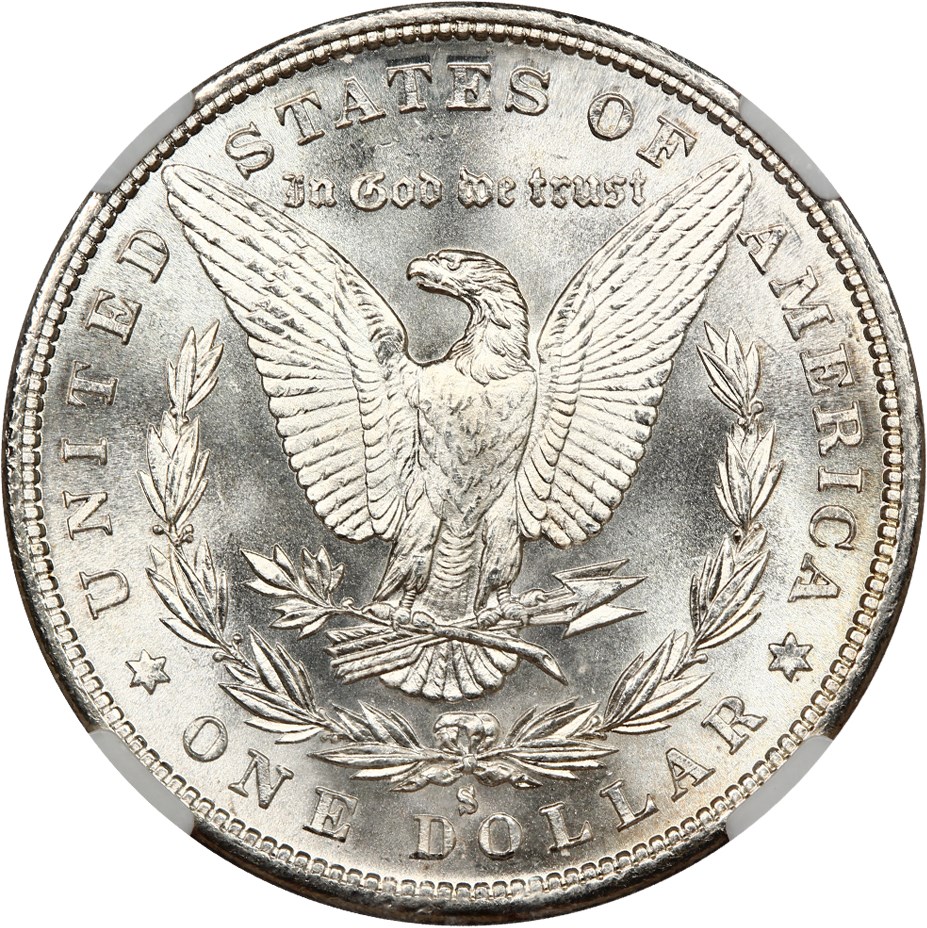 image for: 1880-S 8/7 $1 NGC MS63 (VAM-10 Crossbar)