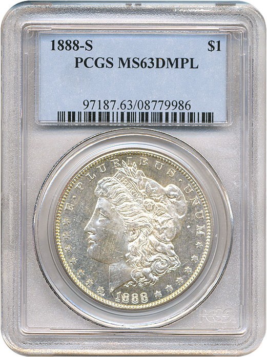 image for: 1888-S $1  PCGS MS63 DMPL