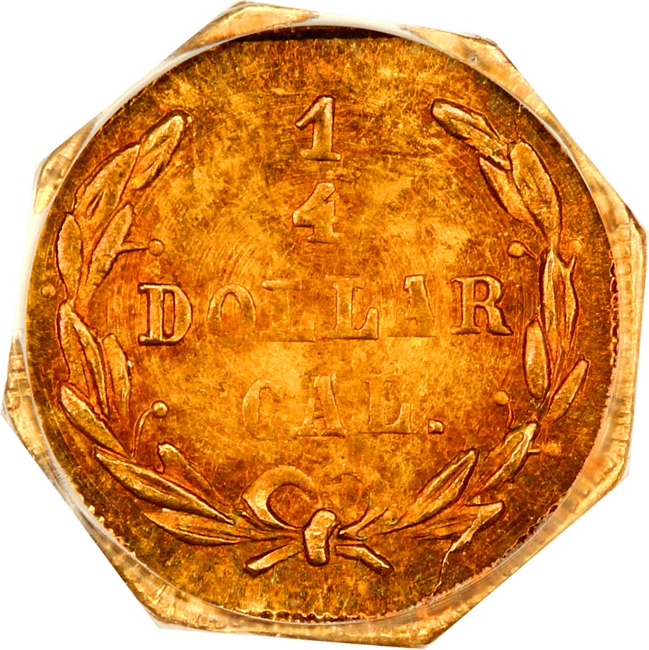 image for: 1873 Cal. Gold 25c PCGS MS64+ (BG-728)