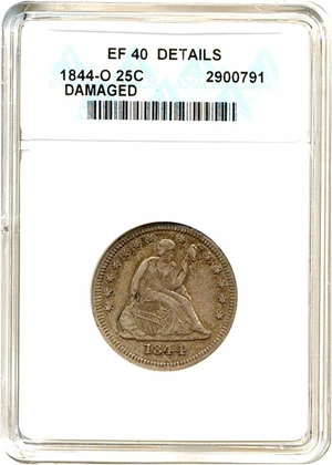 image for: 1844-O 25c ANACS XF40 Details (Damaged)