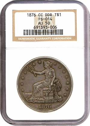 image for: 1876-CC Trade$ Doubled Die Reverse NGC AU50 (FS-014)