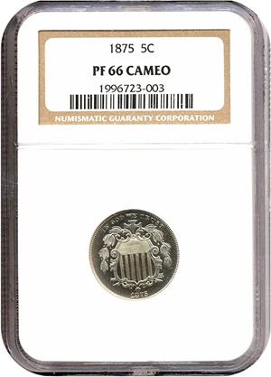image for: 1875 5c NGC Proof 66 Cameo