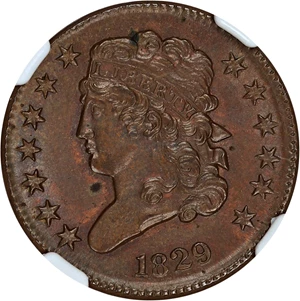 image for: 1829 1/2c NGC AU Details (C-1, Cleaned)