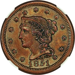 image for: 1851 1c NGC UNC Details (Cleaned)