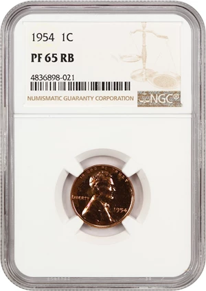 image for: 1954 1c NGC Proof 65 RB