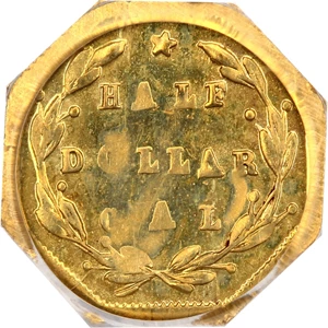 image for: 1871 Cal. Gold 50c PCGS MS63 (BG-924) ex: Bass