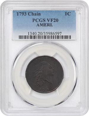 image for: 1793 Chain 1c PCGS VF20 (AMERI.)