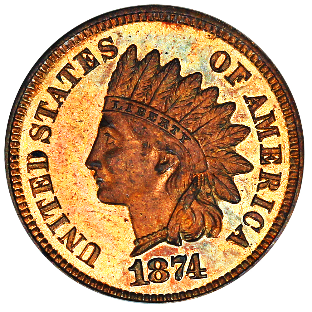 image for: 1874 1c NGC Proof 65 RD (OH)