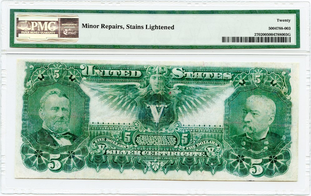 image for: FR. 270 1896 $5 Silver Certificate PMG Very Fine 20 (Minor Repairs, Stains Lightened)