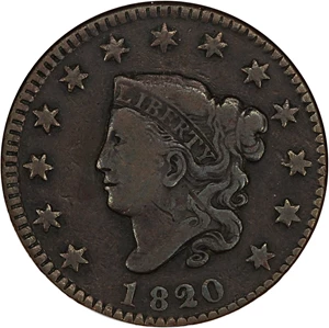 image for: 1820/19 1c NGC F12 (Small Date, Newcomb 3)