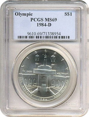 image for: 1984-D $1 Olympic PCGS MS69
