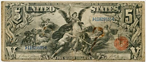 image for: FR. 268 1896 $5 Silver Certificate PMG Net Fine 12 (Rust)