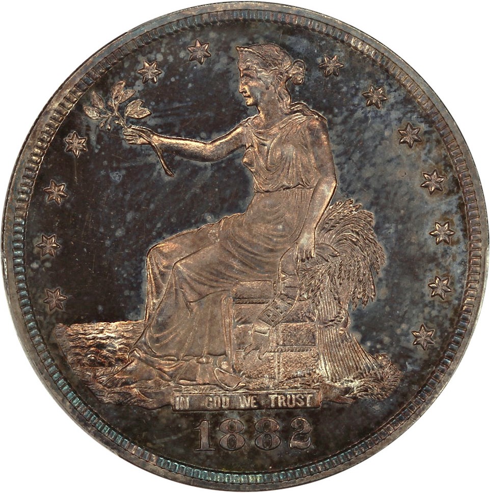 image for: 1882 Trade$ PCGS/CAC Proof 64+
