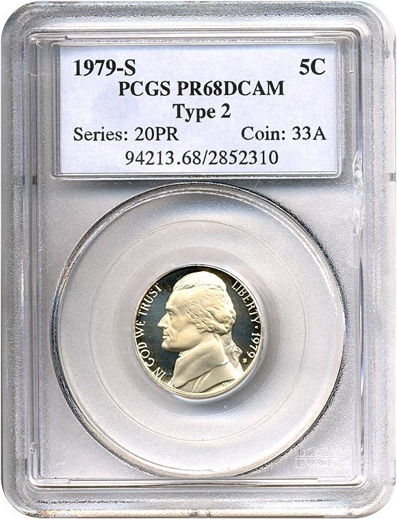 image for: 1979-S 5c Ty.2 PCGS Proof 68 DCameo