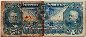image for: FR. 268 1896 $5 Silver Certificate PMG Net Fine 12 (Rust)