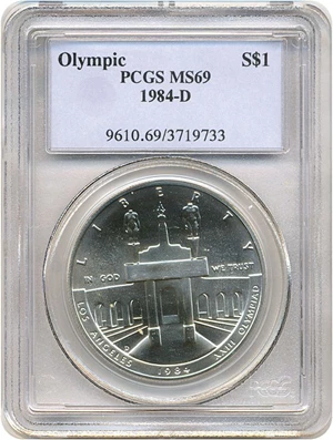 image for: 1984-D $1 Olympic PCGS MS69