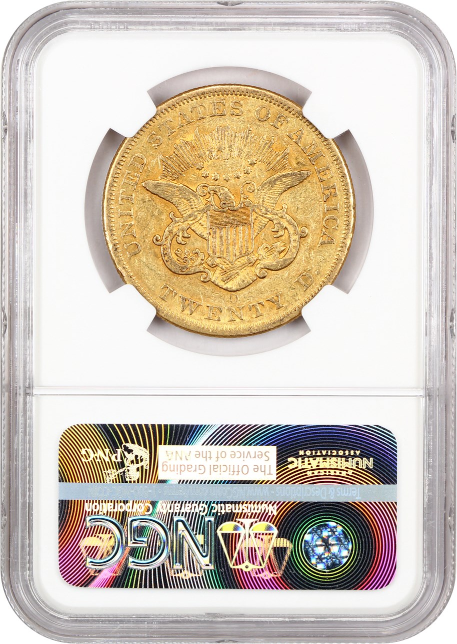 image for: 1857-O $20 NGC AU50 