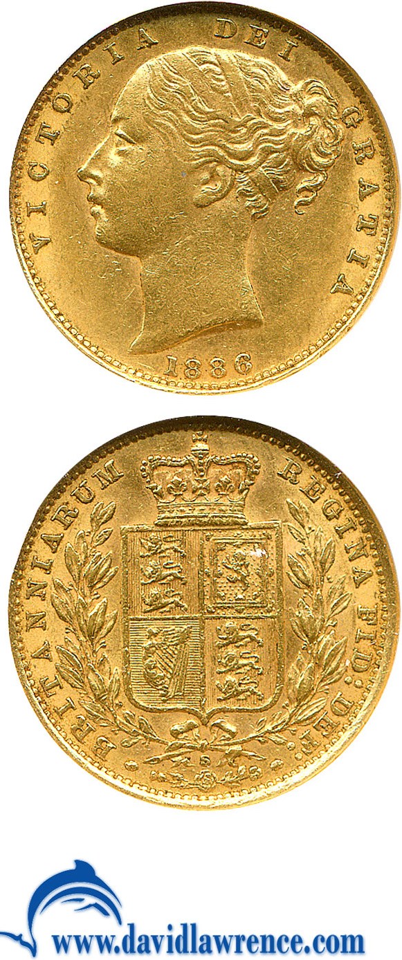 image for: Australia: 1886-S Sov Shield NGC AU58 