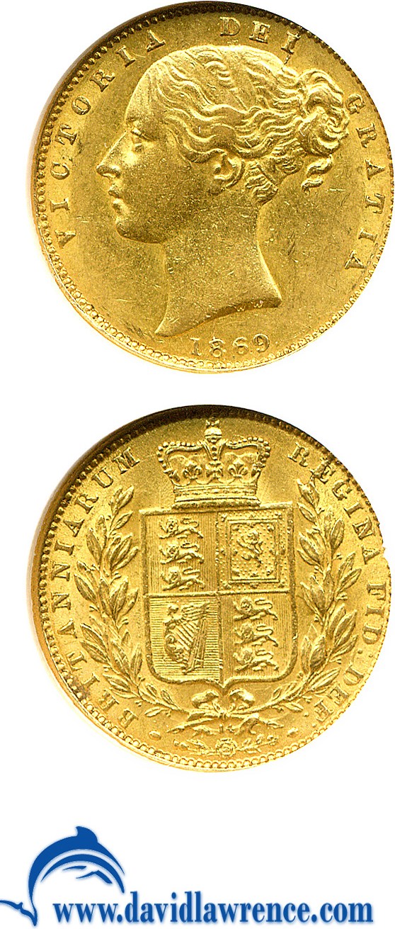 image for: Great Britain: 1869 Sov  NGC AU58   