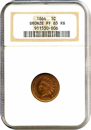 image for: 1864 1c Bronze NGC Proof 65 RB