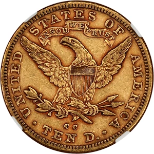 image for: 1893-CC $10 NGC AU50