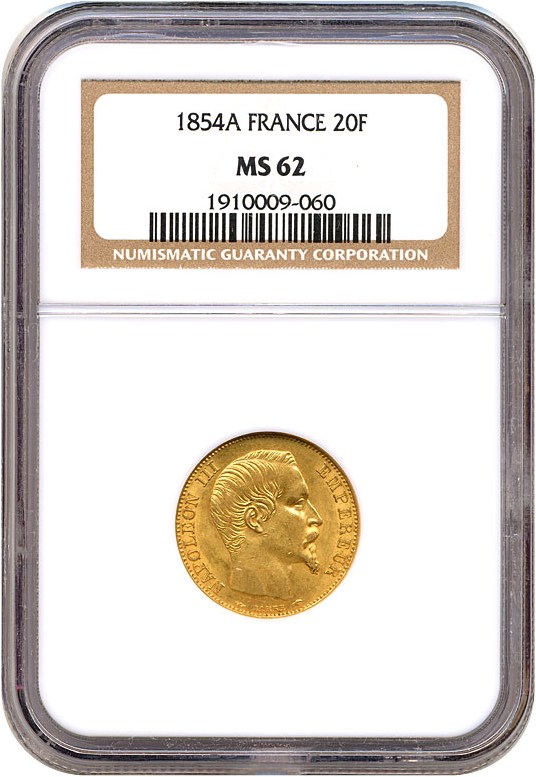 1854-A     20 Fr MS ( KM-781.1) thumbnail 2