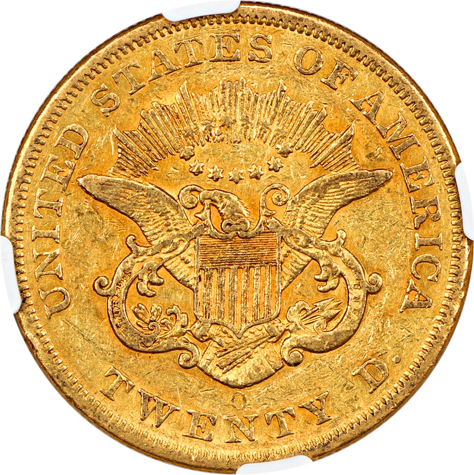 image for: 1857-O $20 NGC AU50 