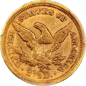 image for: 1865-S $2 1/2 PCGS VF35