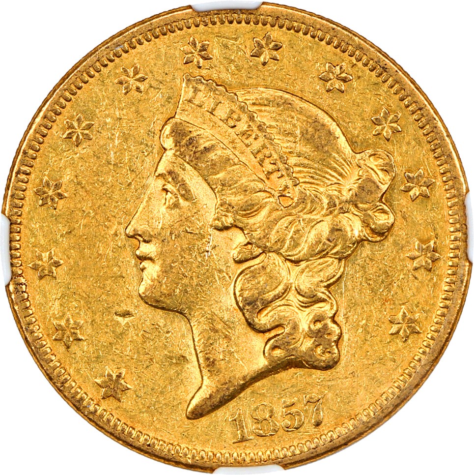 image for: 1857-O $20 NGC AU50 