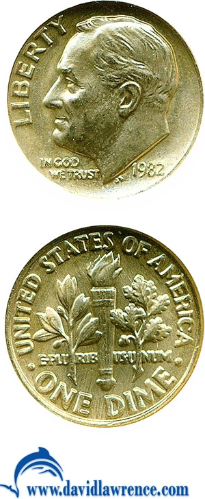 image for: 1982 10c No P NGC MS66 FT