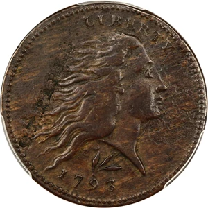 image for: 1793 Wreath 1c PCGS XF Details (Lettered Edge, Damage)