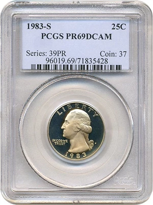 image for: 1983-S 25c PCGS Proof 69 DCameo