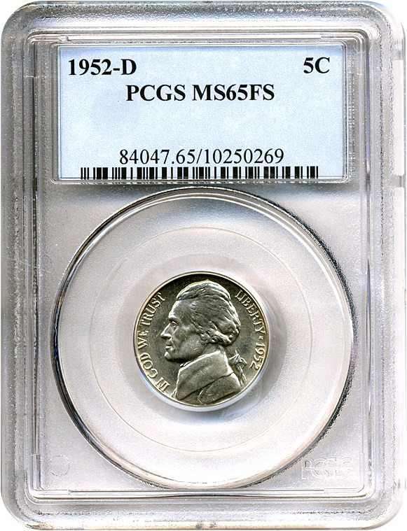 image for: 1952-D 5c  PCGS MS65 FS