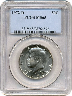 image for: 1972-D 50c PCGS MS65