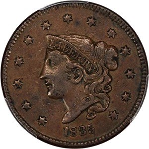 image for: 1835 1c PCGS XF45 (Head of 1836)