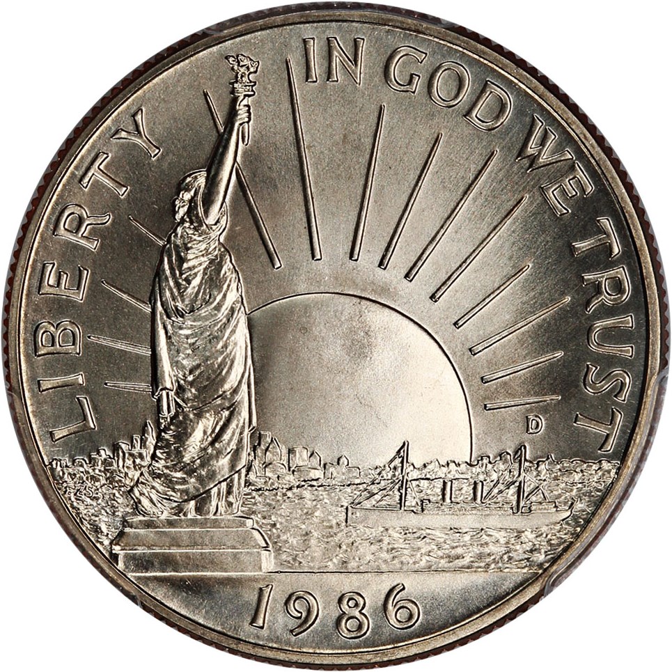 image for: 1986-D Statue Liberty 50c PCGS MS69