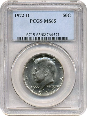 image for: 1972-D 50c PCGS MS65
