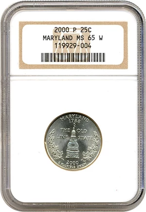 image for: 2000-P 25c Maryland NGC MS65
