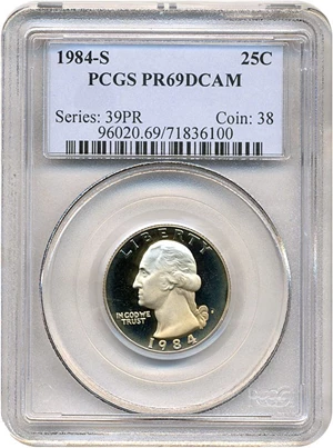 image for: 1984-S 25c PCGS Proof 69 DCameo