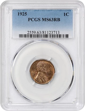 image for: 1925 1c PCGS MS63 RB