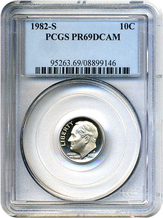 image for: 1982-S 10c  PCGS Proof 69 DCameo
