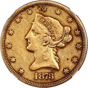 image for: 1873-S $10 NGC VF25