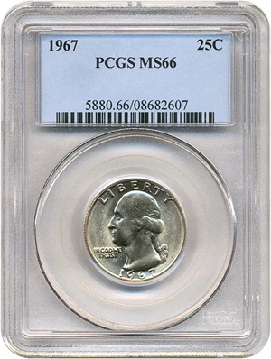 image for: 1967 25c PCGS MS66