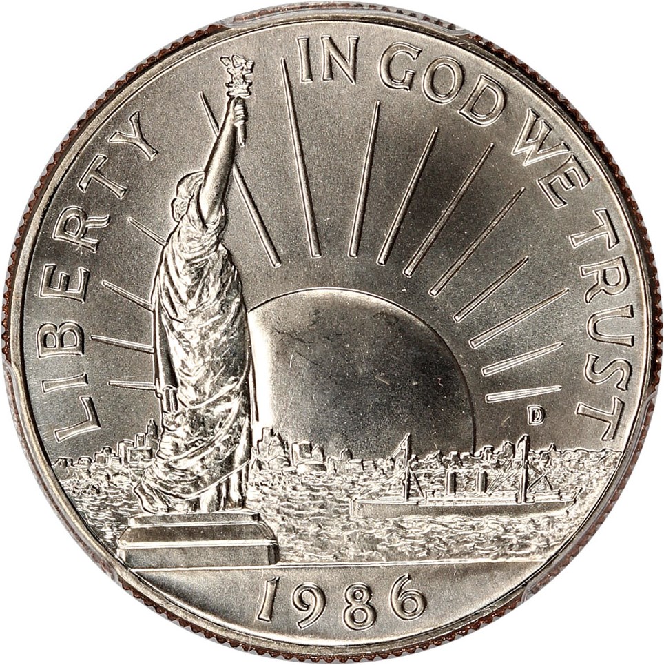 image for: 1986-D Statue Liberty 50c PCGS MS69