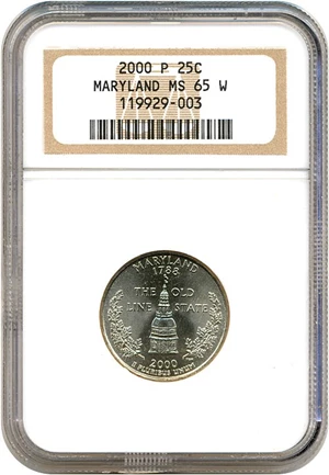 image for: 2000-P 25c Maryland NGC MS65