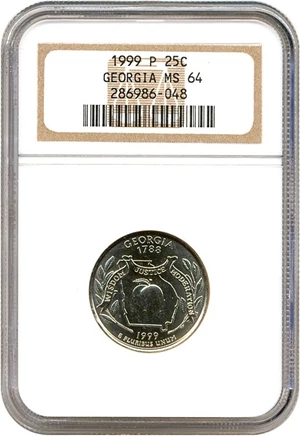 image for: 1999-P 25c Georgia NGC MS64