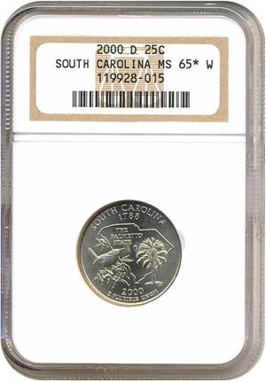 image for: 2000-D 25c South Carolina NGC MS65