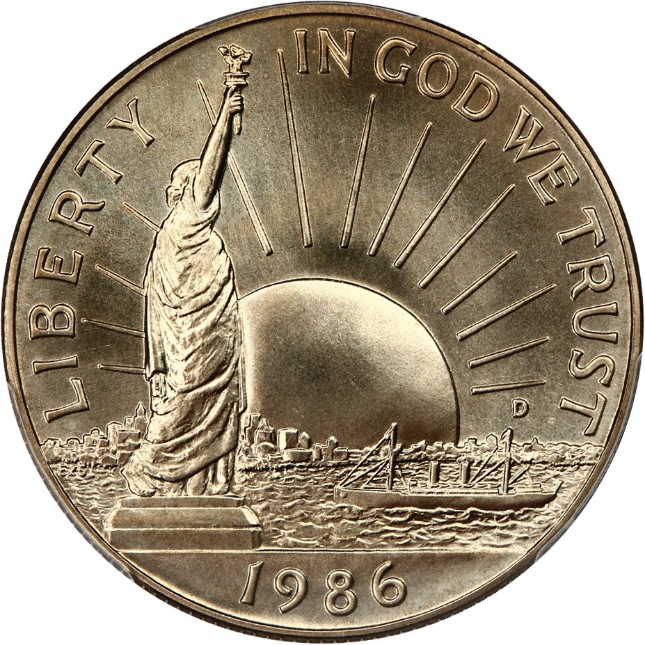 image for: 1986-D Statue Liberty 50c PCGS MS69